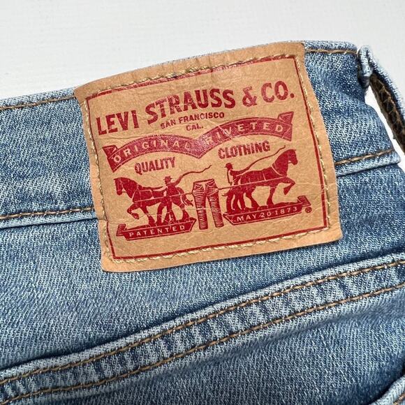 Levi's Wedgie Skinny High Rise Jeans SIZE 27 x 27 Distressed Blue Stretch - Picture 5 of 10